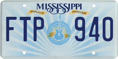 MS license plate FTP940