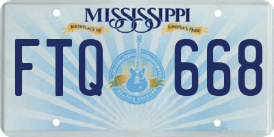 MS license plate FTQ668