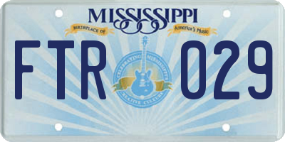 MS license plate FTR029