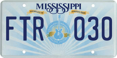 MS license plate FTR030