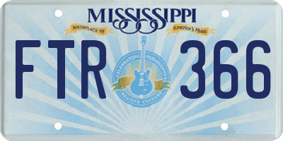 MS license plate FTR366