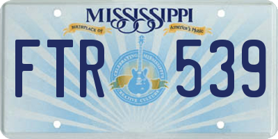 MS license plate FTR539