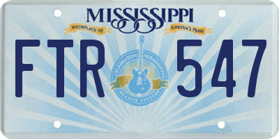 MS license plate FTR547