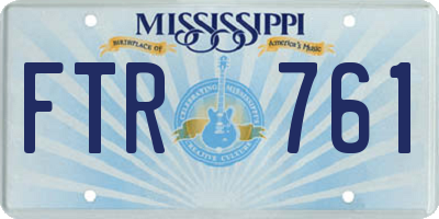 MS license plate FTR761
