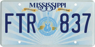 MS license plate FTR837