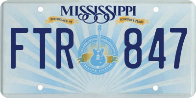 MS license plate FTR847