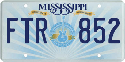 MS license plate FTR852