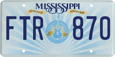MS license plate FTR870