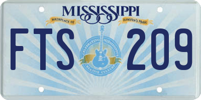 MS license plate FTS209