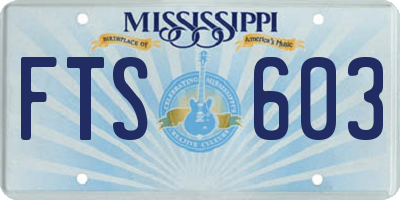 MS license plate FTS603