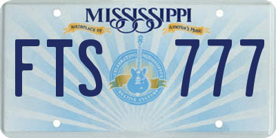 MS license plate FTS777