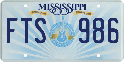 MS license plate FTS986