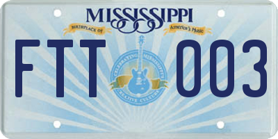 MS license plate FTT003