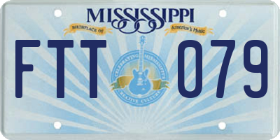 MS license plate FTT079