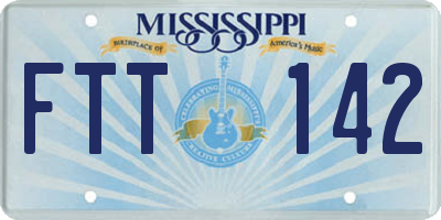 MS license plate FTT142