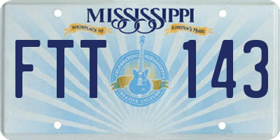 MS license plate FTT143