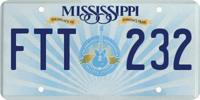 MS license plate FTT232