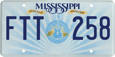 MS license plate FTT258