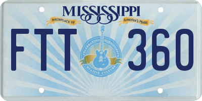MS license plate FTT360