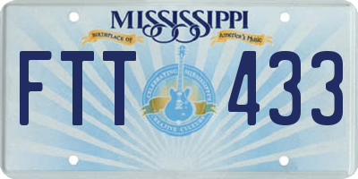 MS license plate FTT433