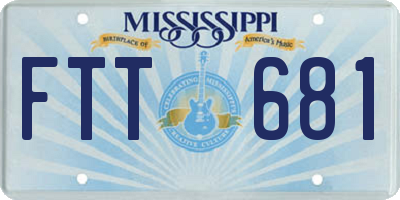 MS license plate FTT681