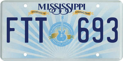 MS license plate FTT693