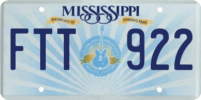 MS license plate FTT922