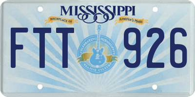 MS license plate FTT926
