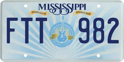 MS license plate FTT982