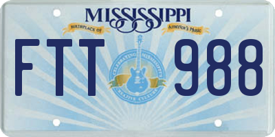 MS license plate FTT988