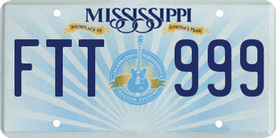 MS license plate FTT999