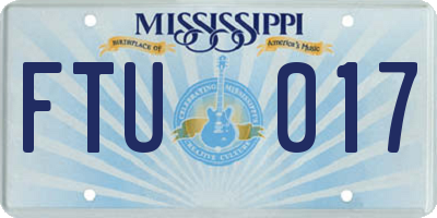 MS license plate FTU017