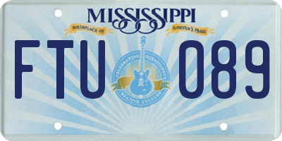 MS license plate FTU089