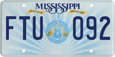 MS license plate FTU092