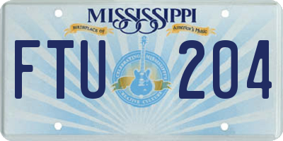 MS license plate FTU204