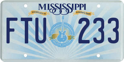 MS license plate FTU233