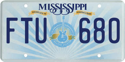 MS license plate FTU680