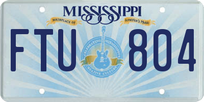 MS license plate FTU804