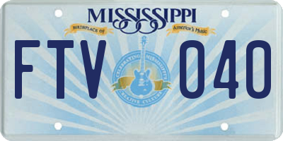 MS license plate FTV040