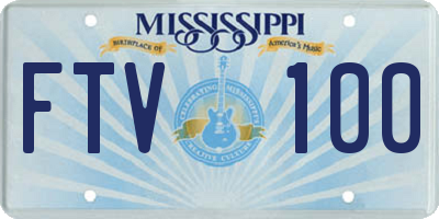 MS license plate FTV100