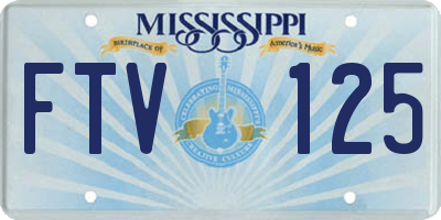 MS license plate FTV125