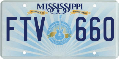 MS license plate FTV660