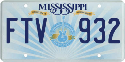 MS license plate FTV932