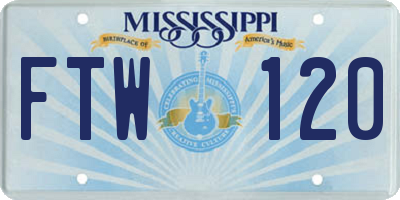 MS license plate FTW120