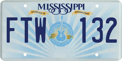 MS license plate FTW132
