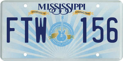 MS license plate FTW156