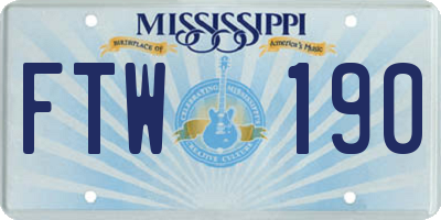 MS license plate FTW190