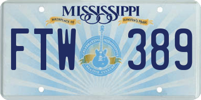 MS license plate FTW389