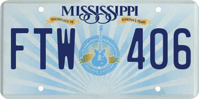 MS license plate FTW406