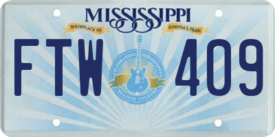 MS license plate FTW409